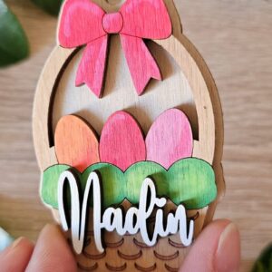 Intra απο ξύλο plywood  Χρώμα wenge 3mm-4mm πάχος - Πασχαλινό Μπρελόκ | Δίασταση 4x4 cm INTRAFABR-62209096