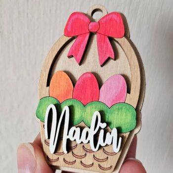 Intra απο ξύλο plywood  Χρώμα wenge 3mm-4mm πάχος - Πασχαλινό Μπρελόκ | Δίασταση 4x4 cm INTRAFABR-62209096 - Image 6