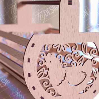 Intra απο ξύλο plywood Χρώμα wenge 3mm-4mm πάχος - Πασχαλινό καλάθι | Καλό Πάσχα Δίασταση 15x15 cm INTRAFABR-88828059 - Image 1