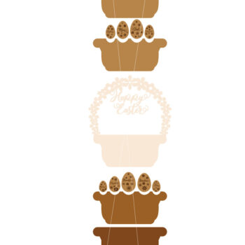 Intra απο ξύλο plywood  Χρώμα wenge 3mm-4mm πάχος - Πασχαλινό ΚΑΛΑΘΙ Πολυστρωματικό κοπής με λέιζερ Δίασταση 16x17 cm INTRAFABR-59884642 - Image 6