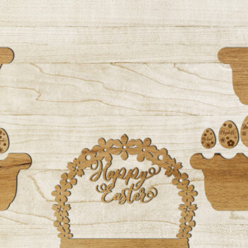 Intra απο ξύλο plywood  Χρώμα wenge 3mm-4mm πάχος - Πασχαλινό ΚΑΛΑΘΙ Πολυστρωματικό κοπής με λέιζερ Δίασταση 16x17 cm INTRAFABR-59884642 - Image 7