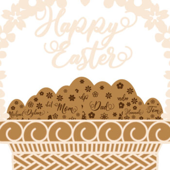 Intra απο ξύλο plywood  Χρώμα wenge 3mm-4mm πάχος - Πασχαλινό ΚΑΛΑΘΙ Πολυστρωματικό κοπής με λέιζερ Δίασταση 16x17 cm INTRAFABR-59884642 - Image 9