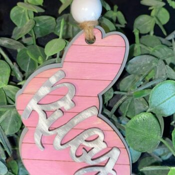 Intra απο ξύλο plywood  Χρώμα wenge 3mm-4mm πάχος - Πασχαλινό καλάθι όνομα ετικέτα Laser Δίασταση 5x10 cm INTRAFABR-116902274 - Image 2