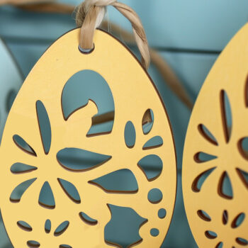 Intra απο ξύλο plywood  Χρώμα wenge 3mm-4mm πάχος - Πασχαλινό καλάθι Ετικέτα Δίασταση 4x4 cm INTRAFABR-91946148 - Image 3