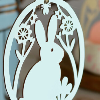 Intra απο ξύλο plywood  Χρώμα wenge 3mm-4mm πάχος - Πασχαλινό καλάθι Ετικέτα Δίασταση 4x4 cm INTRAFABR-91946511 - Image 1