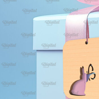 Intra απο ξύλο plywood  Χρώμα wenge 3mm-4mm πάχος - Πασχαλινό καλάθι Ετικέτα . Πασχαλινή Δίασταση 15x15 cm INTRAFABR-118733481 - Image 1