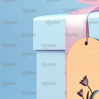 Intra απο ξύλο plywood  Χρώμα wenge 3mm-4mm πάχος - Πασχαλινό καλάθι Ετικέτα . Πασχαλινή Δίασταση 15x15 cm INTRAFABR-97490333 - Image 1