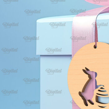 Intra απο ξύλο plywood  Χρώμα wenge 3mm-4mm πάχος - Πασχαλινό καλάθι Ετικέτα . Πασχαλινή Δίασταση 15x15 cm INTRAFABR-97523449 - Image 1