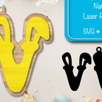 Intra απο ξύλο plywood Χρώμα wenge 3mm-4mm πάχος - Πασχαλινό καλάθι Ετικέτες Αλφαβητάρι Γράμμα V Δίασταση 15x15 cm INTRAFABR-116090841 - Image 1