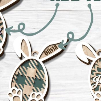 Intra απο ξύλο plywood  Χρώμα wenge 3mm-4mm πάχος - Ετικέτες Πασχαλινό Καλάθι, κοπής με λέιζερ Δίασταση 15x15 cm INTRAFABR-115831417 - Image 2