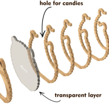 Intra απο ξύλο plywood  Χρώμα wenge 3mm-4mm πάχος - Πρότυπο κουτιού καραμέλας για το Πάσχα Δίασταση 9x9 cm INTRAFABR-116009163 - Image 4