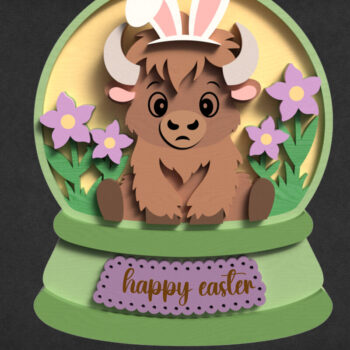 Intra απο ξύλο plywood  Χρώμα wenge 3mm-4mm πάχος - Easter Bison Snow Globe Δίασταση 15x15 cm INTRAFABR-116009111 - Image 1