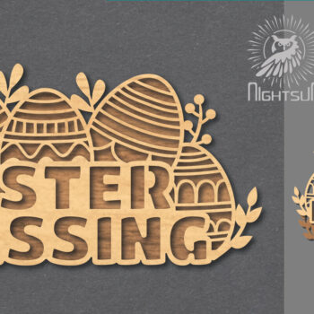 Intra απο ξύλο plywood  Χρώμα wenge 3mm-4mm πάχος - Πινακίδα κοπής με λέιζερ ευλογίες του Πάσχα Δίασταση 30x20 cm INTRAFABR-116009101 - Image 1