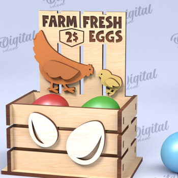 Intra απο ξύλο plywood  Χρώμα wenge 3mm-4mm πάχος - Πασχαλινό κουτί LaserCut. Πασχαλινό καλάθι διακόσμηση Δίασταση 15x15 cm INTRAFABR-116341161 - Image 1