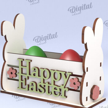 Intra απο ξύλο plywood  Χρώμα wenge 3mm-4mm πάχος - Πασχαλινό κουτί LaserCut. Πασχαλινό καλάθι διακόσμηση Δίασταση 15x15 cm INTRAFABR-116341174 - Image 1