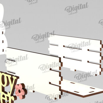 Intra απο ξύλο plywood  Χρώμα wenge 3mm-4mm πάχος - Πασχαλινό κουτί LaserCut. Πασχαλινό καλάθι διακόσμηση Δίασταση 15x15 cm INTRAFABR-116341174 - Image 3