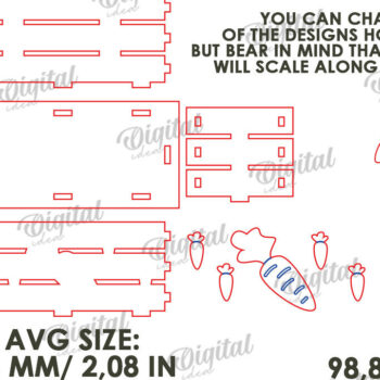 Intra απο ξύλο plywood Χρώμα wenge 3mm-4mm πάχος - Πασχαλινό κουτί LaserCut. Πασχαλινό καλάθι διακόσμηση Δίασταση 15x15 cm INTRAFABR-116341185 - Image 3