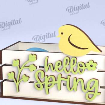 Intra απο ξύλο plywood  Χρώμα wenge 3mm-4mm πάχος - Πασχαλινό κουτί LaserCut. Πασχαλινό καλάθι διακόσμηση Δίασταση 15x15 cm INTRAFABR-116079058 - Image 1