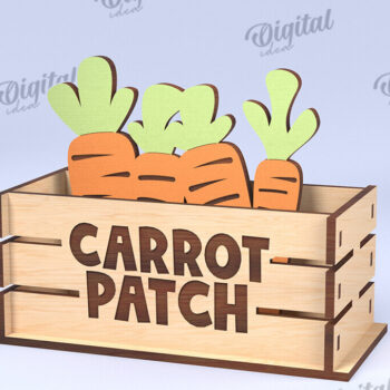 Intra απο ξύλο plywood  Χρώμα wenge 3mm-4mm πάχος - Πασχαλινό κουτί LaserCut. Πασχαλινό καλάθι διακόσμηση Δίασταση 15x15 cm INTRAFABR-116079069 - Image 1