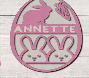 Intra απο ξύλο plywood  Χρώμα wenge 3mm-4mm πάχος - Πασχαλινό Πακέτο, Πασχαλινό Μπουκάλι Κουνελάκι. Δίασταση 30x20 cm INTRAFABR-62985032