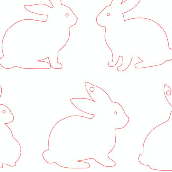 Intra απο ξύλο plywood  Χρώμα wenge 3mm-4mm πάχος - Πασχαλινό λαγουδάκι με λέιζερ κομμένο Δίασταση 20x20 cm INTRAFABR-63038752 - Image 1