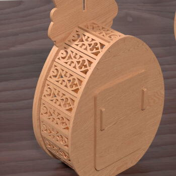 Intra απο ξύλο plywood  Χρώμα wenge 3mm-4mm πάχος - Πασχαλινό λαγουδάκι τρισδιάστατο φανάρι με στρώσεις Δίασταση 20x20 cm INTRAFABR-65094462 - Image 6