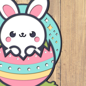 Intra απο ξύλο plywood  Χρώμα wenge 3mm-4mm πάχος - Easter Bunny 3d Paper Cut Δίασταση 1500x1500 cm INTRAFABR-64972935 - Image 1