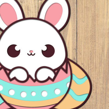 Intra απο ξύλο plywood  Χρώμα wenge 3mm-4mm πάχος - Easter Bunny 3d Paper Cut Δίασταση 1500x1500 cm INTRAFABR-90593752 - Image 1