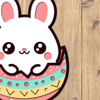 Intra απο ξύλο plywood  Χρώμα wenge 3mm-4mm πάχος - Easter Bunny 3d Paper Cut Δίασταση 1500x1500 cm INTRAFABR-32770573 - Image 1