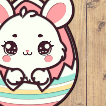 Intra απο ξύλο plywood  Χρώμα wenge 3mm-4mm πάχος - Easter Bunny 3d Paper Cut Δίασταση 1500x1500 cm INTRAFABR-32770578 - Image 1