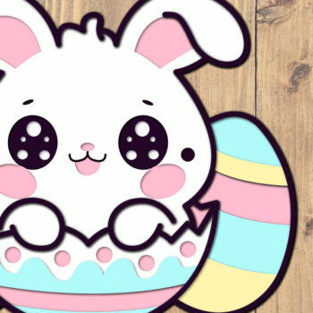 Intra απο ξύλο plywood  Χρώμα wenge 3mm-4mm πάχος - Easter Bunny 3d Paper Cut Δίασταση 1500x1500 cm INTRAFABR-32770585 - Image 1