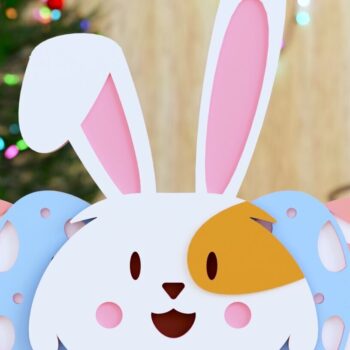 Intra απο ξύλο plywood  Χρώμα wenge 3mm-4mm πάχος - Easter Bunny 3D Crafting Δίασταση 20x25 cm INTRAFABR-32770116 - Image 1