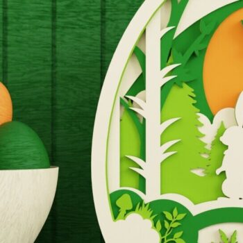 Intra απο ξύλο plywood  Χρώμα wenge 3mm-4mm πάχος - Easter Bunny 3D Crafting Δίασταση 20x25 cm INTRAFABR-32770518 - Image 1