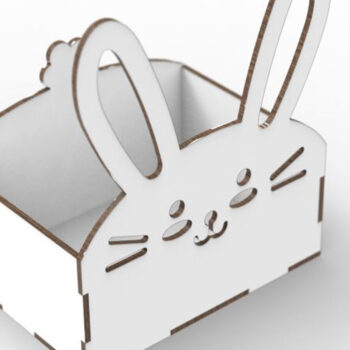 Intra απο ξύλο plywood  Χρώμα wenge 3mm-4mm πάχος - Πασχαλινό καλάθι λαγουδάκι Δίασταση 15x15 cm INTRAFABR-34256292 - Image 1