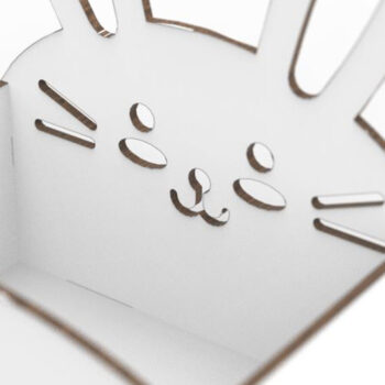 Intra απο ξύλο plywood  Χρώμα wenge 3mm-4mm πάχος - Πασχαλινό καλάθι λαγουδάκι Δίασταση 15x15 cm INTRAFABR-34256292 - Image 2