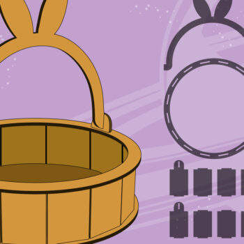 Intra απο ξύλο plywood Χρώμα wenge 3mm-4mm πάχος - Πασχαλινό καλάθι λαγουδάκι για Δίασταση 30x20 cm INTRAFABR-112120901 - Image 2