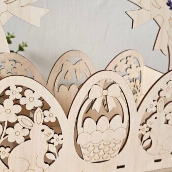 Intra απο ξύλο plywood  Χρώμα wenge 3mm-4mm πάχος - Πασχαλινό Μπάνι Καλάθι , Δώρο κοπής με λέιζερ Δίασταση 15x15 cm INTRAFABR-108852043 - Image 2