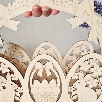 Intra απο ξύλο plywood  Χρώμα wenge 3mm-4mm πάχος - Πασχαλινό Μπάνι Καλάθι , Δώρο κοπής με λέιζερ Δίασταση 15x15 cm INTRAFABR-108852043 - Image 6