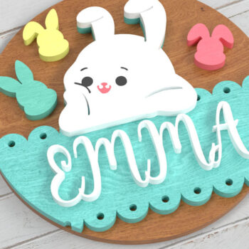 Intra απο ξύλο plywood 3mm-4mm πάχος - Ετικέτα Easter Bunny Basket - Δίασταση 6x6 cm INTRAFABR-108852051 - Image 4