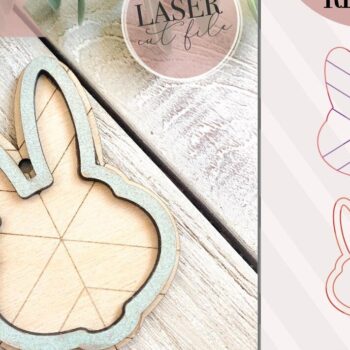 Intra απο ξύλο plywood Χρώμα wenge 3mm-4mm πάχος - Easter Bunny Basket Tag Laser Δίασταση 15x15 cm INTRAFABR-108852061 - Image 1