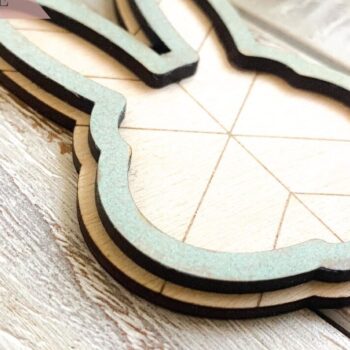 Intra απο ξύλο plywood Χρώμα wenge 3mm-4mm πάχος - Easter Bunny Basket Tag Laser Δίασταση 15x15 cm INTRAFABR-108852061 - Image 2