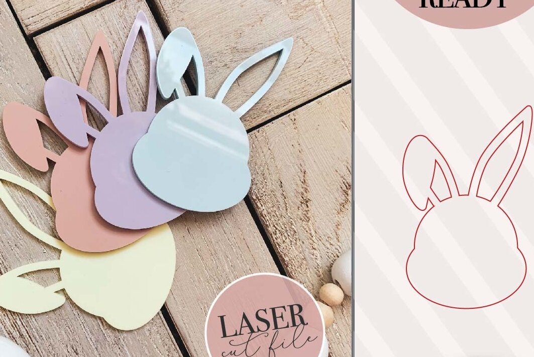 Intra απο ξύλο plywood  Χρώμα wenge 3mm-4mm πάχος - Easter Bunny Basket Tag Laser Δίασταση 15x15 cm INTRAFABR-108852074