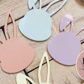 Intra απο ξύλο plywood Χρώμα wenge 3mm-4mm πάχος - Easter Bunny Basket Tag Laser Δίασταση 15x15 cm INTRAFABR-108852074 - Image 2