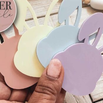 Intra απο ξύλο plywood Χρώμα wenge 3mm-4mm πάχος - Easter Bunny Basket Tag Laser Δίασταση 15x15 cm INTRAFABR-108852074 - Image 4