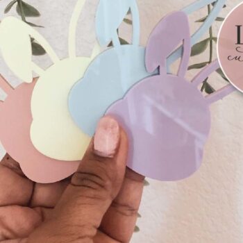 Intra απο ξύλο plywood Χρώμα wenge 3mm-4mm πάχος - Easter Bunny Basket Tag Laser Δίασταση 15x15 cm INTRAFABR-108852074 - Image 5