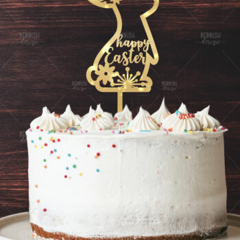 Intra απο ξύλο plywood  Χρώμα wenge 3mm-4mm πάχος - Πάσχα Μπάνι Κέικ Topper Δίασταση 15x15 cm INTRAFABR-72078586 - Image 1