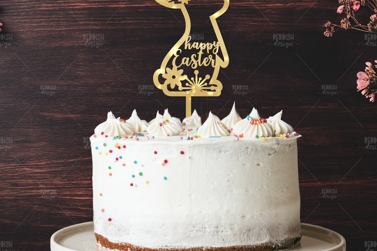 Intra απο ξύλο plywood  Χρώμα wenge 3mm-4mm πάχος - Πάσχα Μπάνι Κέικ Topper Δίασταση 15x15 cm INTRAFABR-72078586