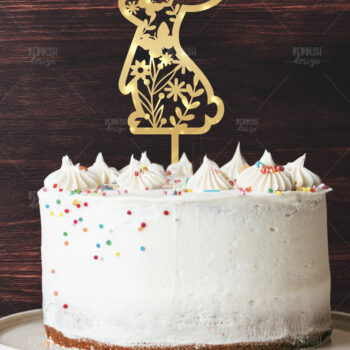 Intra απο ξύλο plywood  Χρώμα wenge 3mm-4mm πάχος - Πάσχα Μπάνι Κέικ Topper Δίασταση 15x15 cm INTRAFABR-72079579 - Image 1