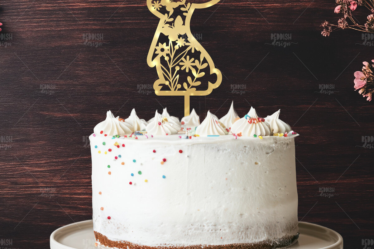 Intra απο ξύλο plywood  Χρώμα wenge 3mm-4mm πάχος - Πάσχα Μπάνι Κέικ Topper Δίασταση 15x15 cm INTRAFABR-72079579