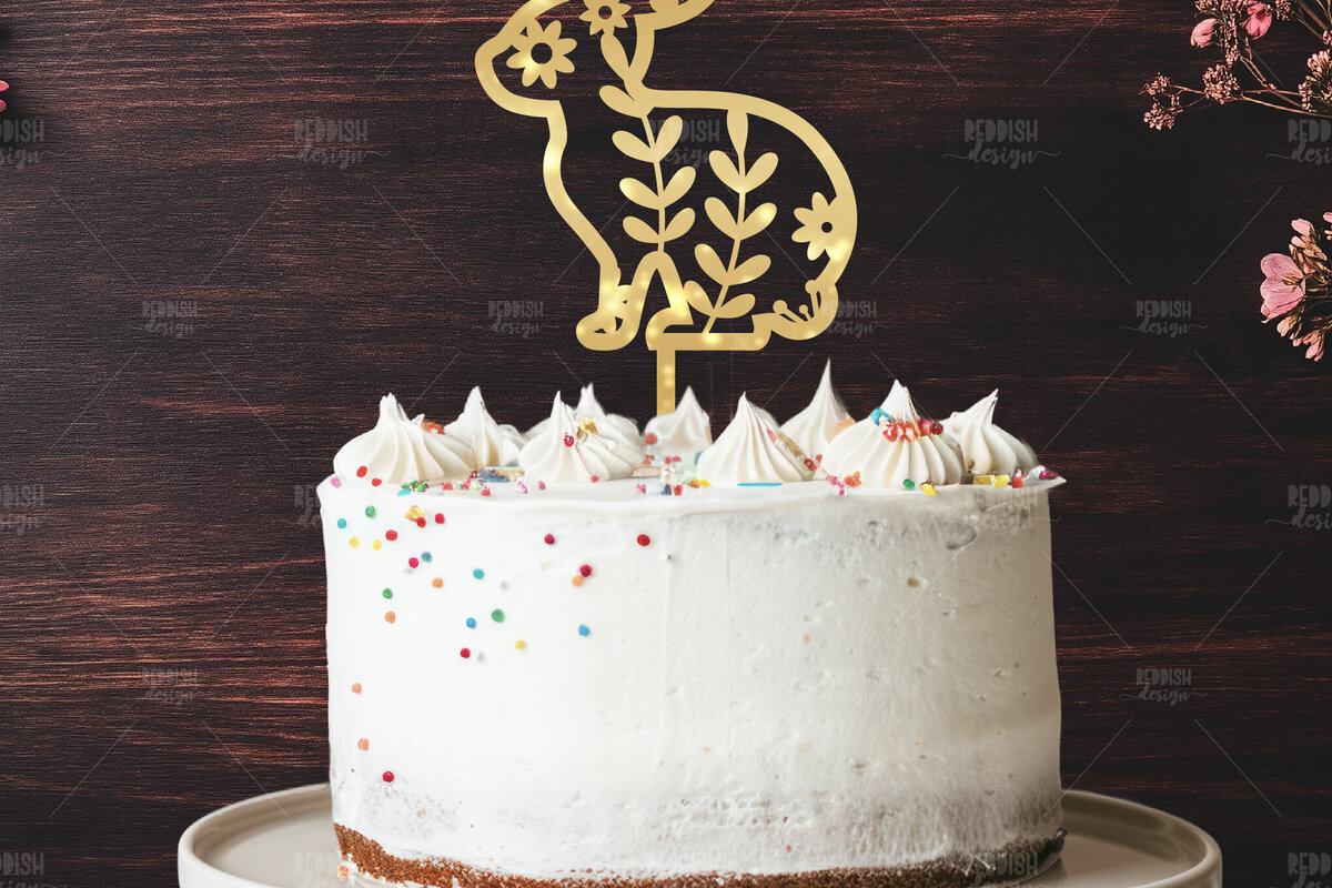 Intra απο ξύλο plywood  Χρώμα wenge 3mm-4mm πάχος - Πάσχα Μπάνι Κέικ Topper Δίασταση 15x15 cm INTRAFABR-122946200